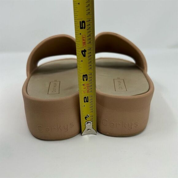 Corky's Women's Slip-On Sandals Size 8 Beige Casual Summer Flat Platform - Picture 7 of 10